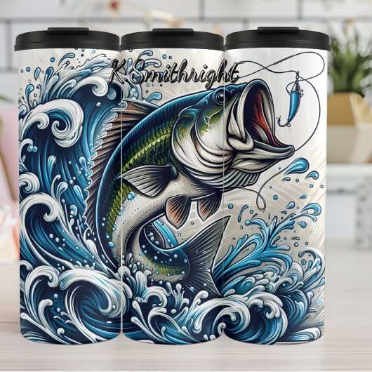 Bass spetterende oceaangolven thermosbeker