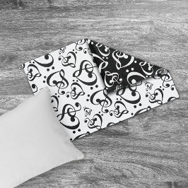 Bass Treble Clef Hearts Muzieknoten Patroon Kussensloop