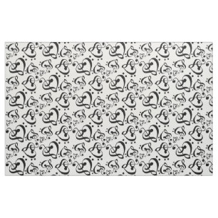 Bass Treble Clef Hearts Muzieknoten Patroon Stof
