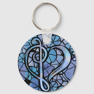 Bass Treble Clef Note Music Heart Love Sleutelhanger
