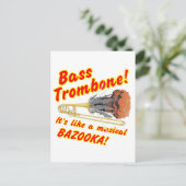 Bass Trombone Musical Bazooka Briefkaart (Staand voorkant)