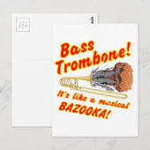 Bass Trombone Musical Bazooka Briefkaart (Voorkant / Achterkant)