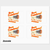 Bass Trombone Musical Bazooka Rechthoekige Sticker (Vel)