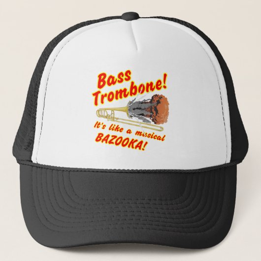 Bass Trombone Musical Bazooka Trucker Pet (Voorkant)