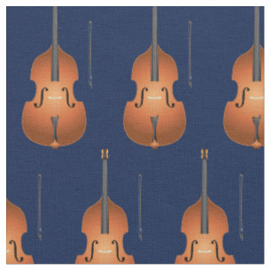 Bass Upright Jazz Music Musician Room Decor Blue Stof