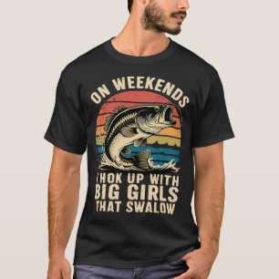 Bass vader vissen in het weekend Ik ontmoet meisje T-shirt