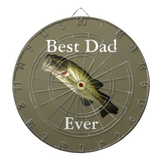 Bass vis beste papa ooit op maat dartbord (Voorkant)
