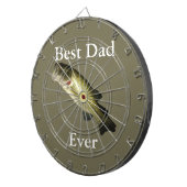 Bass vis beste papa ooit op maat dartbord (Voorkant Rechts)