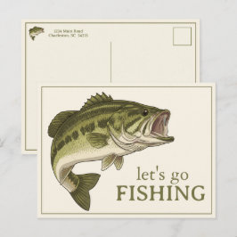Bass Vis Laten we gaan vissen Gepersonaliseerd Briefkaart