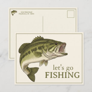 Bass Vis Laten we gaan vissen Gepersonaliseerd Briefkaart