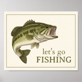 Bass Vis Laten we gaan vissen Persoonlijk Poster