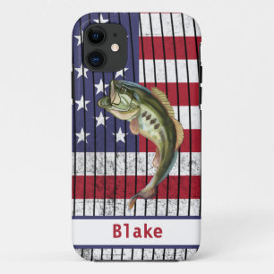 Bass Vissen Amerikaanse vlag Case-Mate iPhone Case