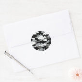 Bass Vissen Black Camo Ronde Sticker (Envelop)