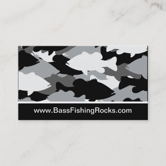 Bass Vissen Black Camo Visitekaartje (Voorkant)