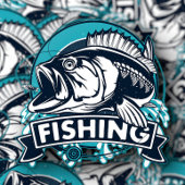 Bass Vissen Blue Sticker | Afgesneden Sticker