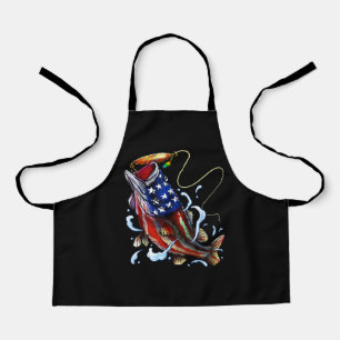 Bass Vissen Fish American Flag Patriotic Vist Schort