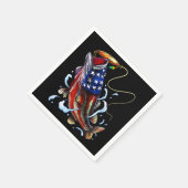 Bass Vissen Fish American Flag Patriotic Vist Servet (Hoek)