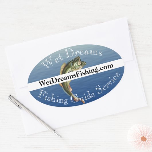 Bass Vissen Guide-service Ovale Sticker (Envelop)