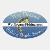 Bass Vissen Guide-service Ovale Sticker (Voorkant)
