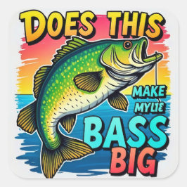 Bass Vissen Humor Vierkante Sticker