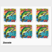 Bass Vissen Humor Vierkante Sticker (Vel)