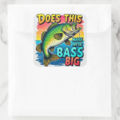 Bass Vissen Humor Vierkante Sticker (Tas)