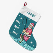 Bass Vissen Santa Claus Grote Kerstsok (Voorkant (Hangend))