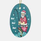 Bass Vissen Santa Claus Kerstmis Keramisch Ornament (Links)