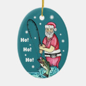 Bass Vissen Santa Claus Kerstmis Keramisch Ornament (Voorkant)