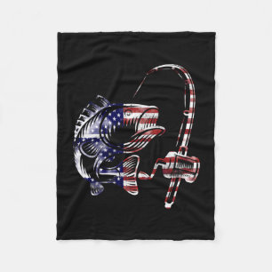 Bass vissen usa amerikaanse vlag hengel en haspel fleece deken