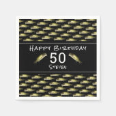 Bass Vist 50th Birthday Black Mannen Persoonlijk Servet (Voorkant)