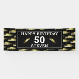 Bass Vist 50th Happy Birthday op persoonlijke tite Spandoek