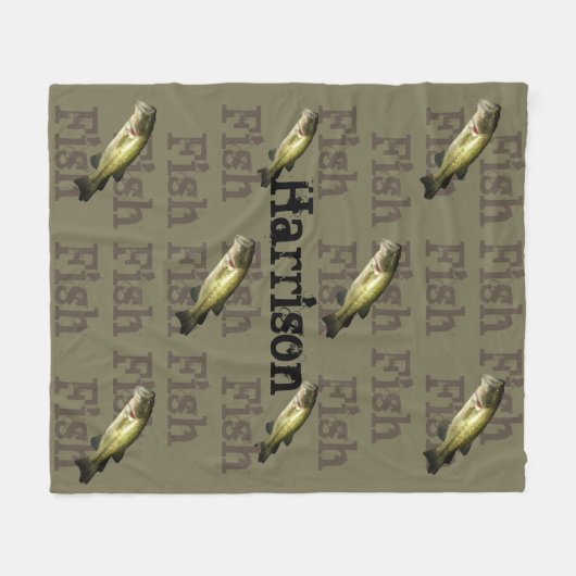 Bass Vist Aangepaste naam Medium Fleece Blanket (Voorkant (Horizontaal))
