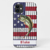 Bass Vist Amerikaanse vlag Case-Mate iPhone Case (Achterkant)