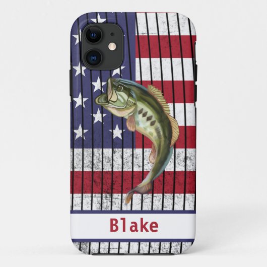 Bass Vist Amerikaanse vlag Case-Mate iPhone Case (Achterkant)