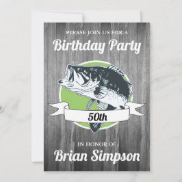 Bass Vist Birthday Mannen Sports Angler 50th Kaart