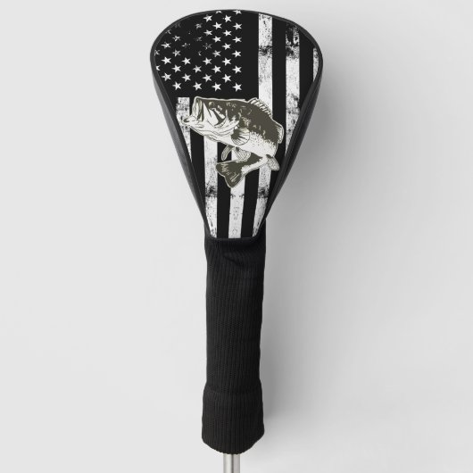 Bass Vist Cool Largemouth American Flag  Golfheadcover (Voorkant)