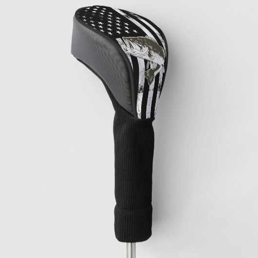Bass Vist Cool Largemouth American Flag  Golfheadcover (Schuin)