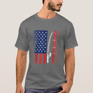 Bass Vist Fish Fathers American Flag159 T-shirt