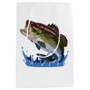 Bass Vist, Fisherman, Funny Vissen Gear Gifts Medium Cadeauzakje