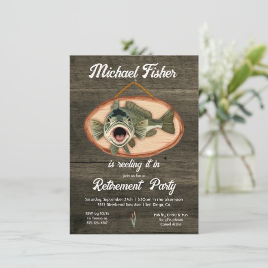 Bass Vist Grappig Pensioen Reeling het in Kaart (Staand voorkant)