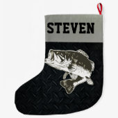 Bass Vist Mannen kerstmis stoppen Grote Kerstsok (Achterkant)