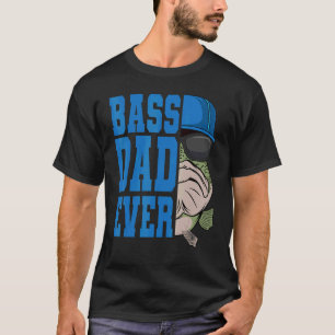 Bass Vist papa Angling Fisherman Black Fish Fath T-shirt