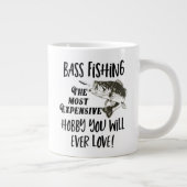 Bass Vist Quote Grappige Angler Hobby Sport Grote Koffiekop (Rechts)