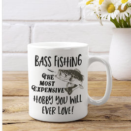 Bass Vist Quote Grappige Angler Hobby Sport Grote Koffiekop