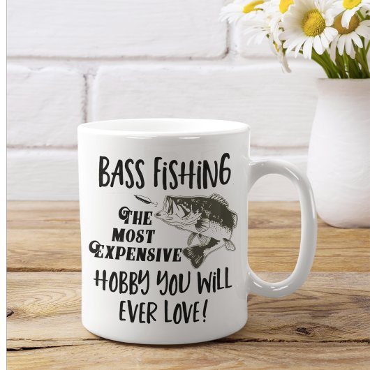 Bass Vist Quote Grappige Angler Hobby Sport Grote Koffiekop