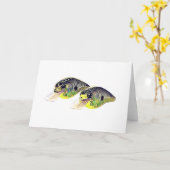 Bass Vist Wenskaart Crankbait Kaart (Gele Bloem)