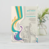 Bass Waves Musical Birthday Invitation Kaart (Staand voorkant)