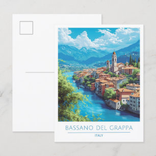 Bassano del Grappa Italië Vintage Travel Briefkaart