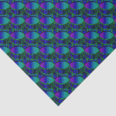 Bassdrum tinten blauw patroon tissuepapier (Detail)
